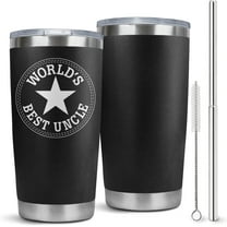 Uncle Gifts From Niece Nephew Worlds Best Uncle Ever Gifts 20oz Travel Coffee Tumbler Mugs Funny Fathers Day Birthday Christmas Gifts for Uncles Mug Cool Black