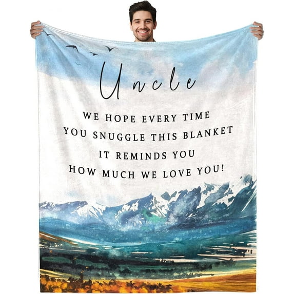 Uncle Gifts Throw Blanket from Niece Birthday Gifts for Uncle from Nephew for Uncle Ultra Soft Flannel Bed Blankets 50"x60"