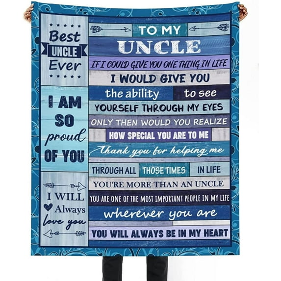 Uncle Gifts Throw Blanket from Niece Nephew to Uncle Fathers Day Blankets Gifts for Uncle Thanksgiving Birthday Gifts Blankets 50"x60"