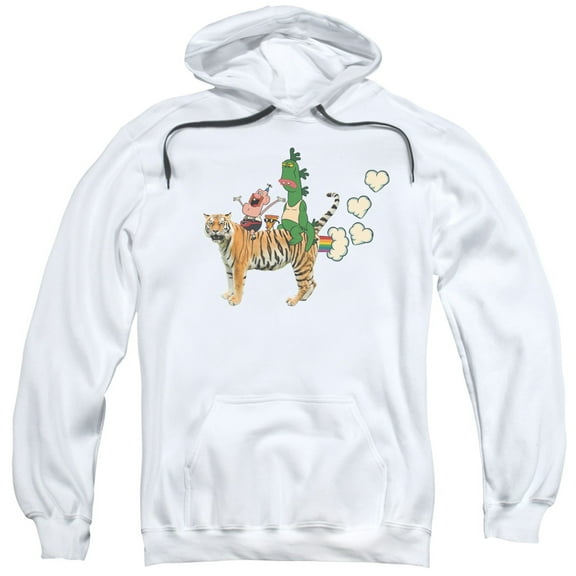 Uncle Grandpa Fart Hearts Adult Pullover Hoodie Sweatshirt White