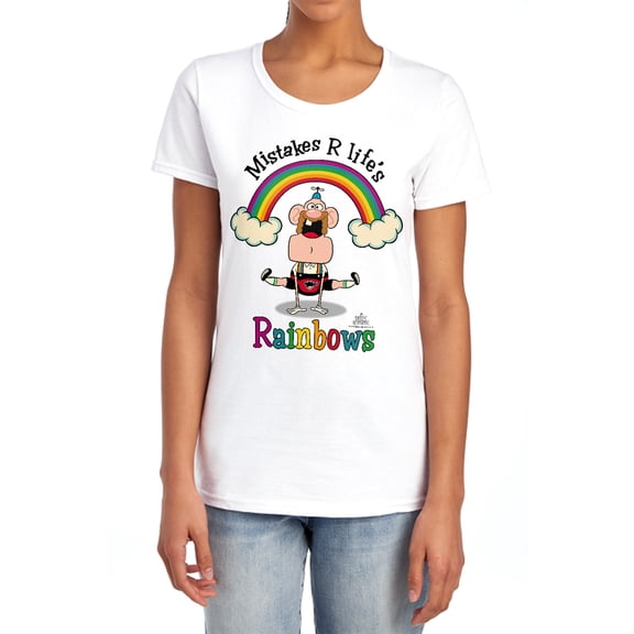 Uncle Grandpa Lifes Rainbows Women's T Shirt, White, Medium