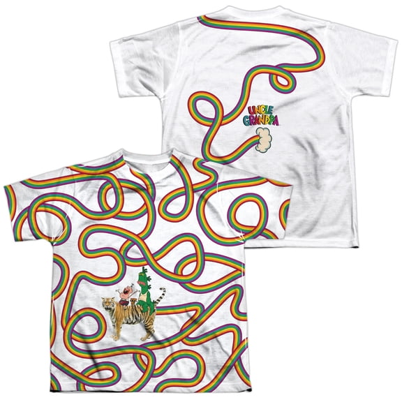 Uncle Grandpa - Rainbows (Front/Back Print) - Youth Short Sleeve Shirt - Large