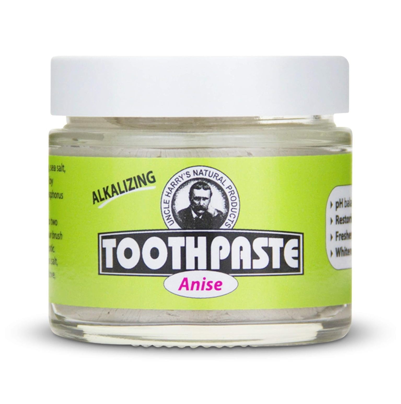 Uncle Harry's Fluoride Free Toothpaste Anise (3 oz Glass jar)