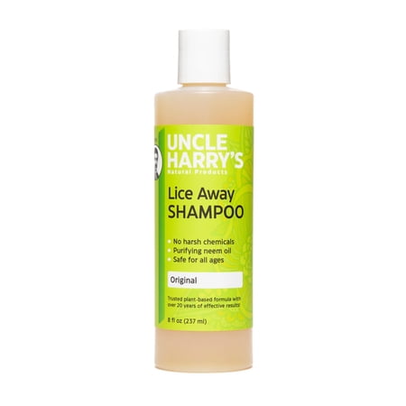 Uncle Harry's Lice Away Shampoo to Effectively Treat Head Lice with Plant-Based Shampoo Safe for All Ages, 8 fl oz