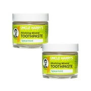 Uncle Harrys Spearmint Remineralizing Toothpaste | Natural Whitening Toothpaste Freshens Breath & Promotes Enamel | Vegan Fluoride Free Toothpaste 2 Pack