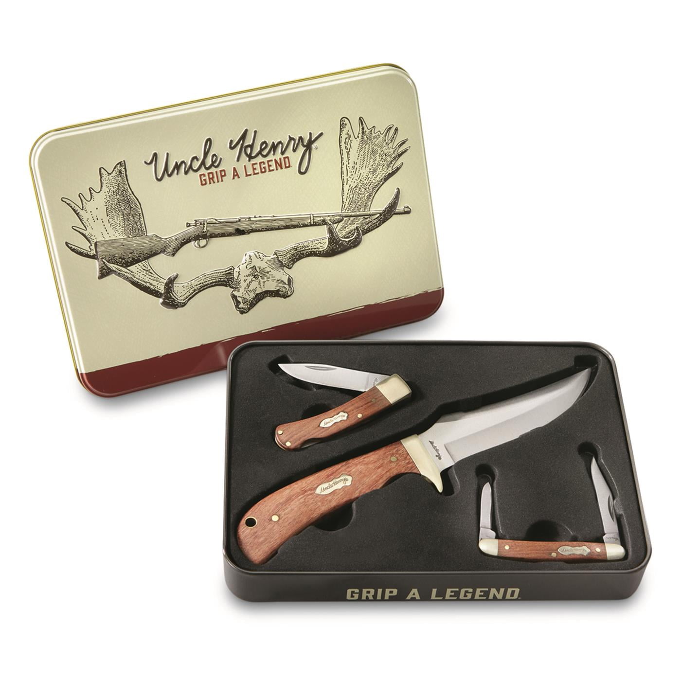Uncle Henry 3 Piece Knife Set in Gift Tin