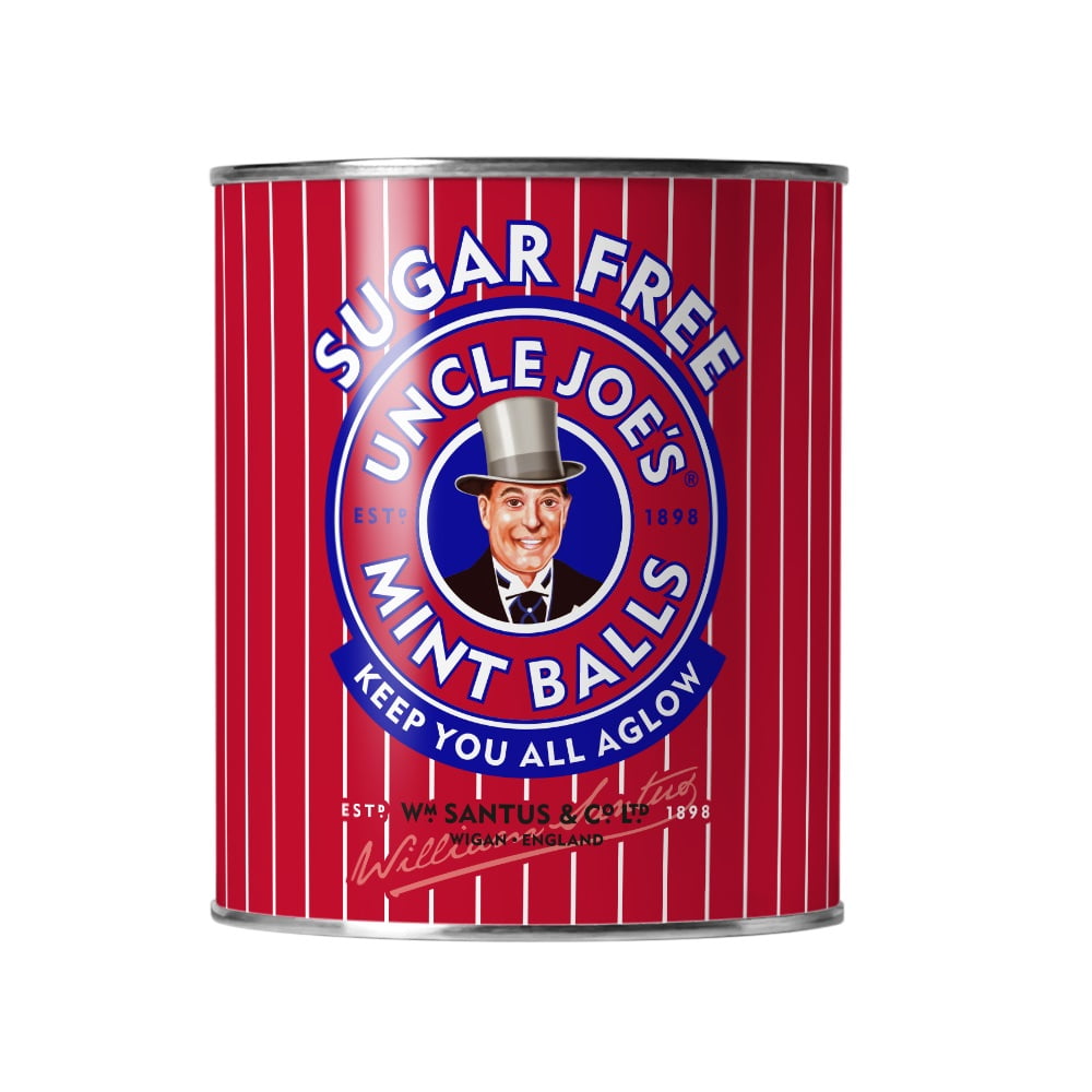 Uncle Joe's Sugar Free Mint Balls Tin 120g (Pack of 2)
