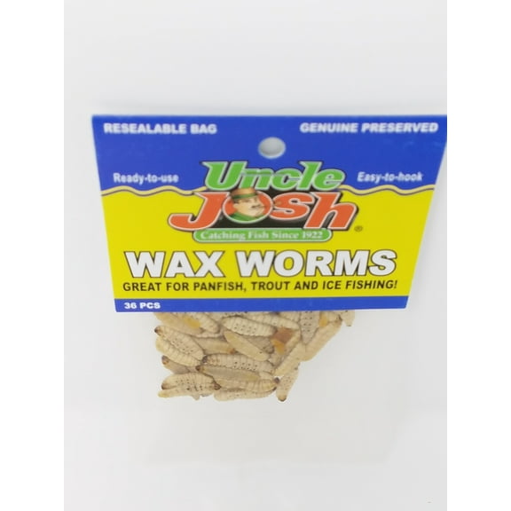 Uncle Josh Bait Company Fishing Trout Bait Preserved Wax Worms Bait  36 Pk - 4.16" x 2.64" x 6.45"