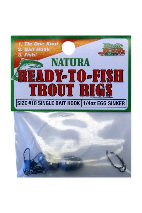 Freshwater Natural Tie N Go Soft Plastics Trout Rigs, Size 10, 1/4 oz., Lake-Stream