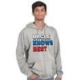 thumbnail image 1 of Uncle Knows Best Fathers Day Birthday Men's Big & Tall Graphic Zip Up Hoodie Brisco Brands 2X, 1 of 5