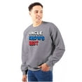 thumbnail image 1 of Uncle Knows Best Fathers Day Birthday Men's Big & Tall Crewneck Sweatshirt Brisco Brands 2X, 1 of 5