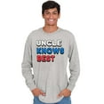 thumbnail image 1 of Uncle Knows Best Fathers Day Birthday Men's Big & Tall Long Sleeve Graphic Tee Brisco Brands 2X, 1 of 5