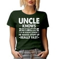 thumbnail image 1 of Uncle Knows Everything, He Makes Stuff Fast Quote from Niece or Nephew, Military Green T-Shirt, 2XL, 1 of 5