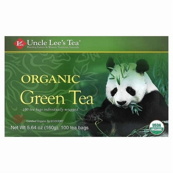 Uncle Lee's Tea, Organic Green Tea, 100 Tea Bags, 5.64 oz Pack of 3