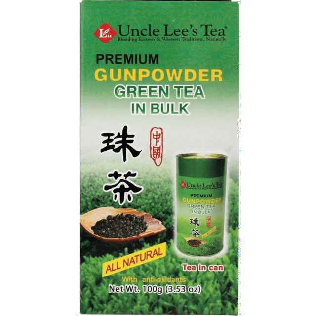Uncle Lee's Tea Premium Gunpowder Green Tea in Bulk, 3.53 oz