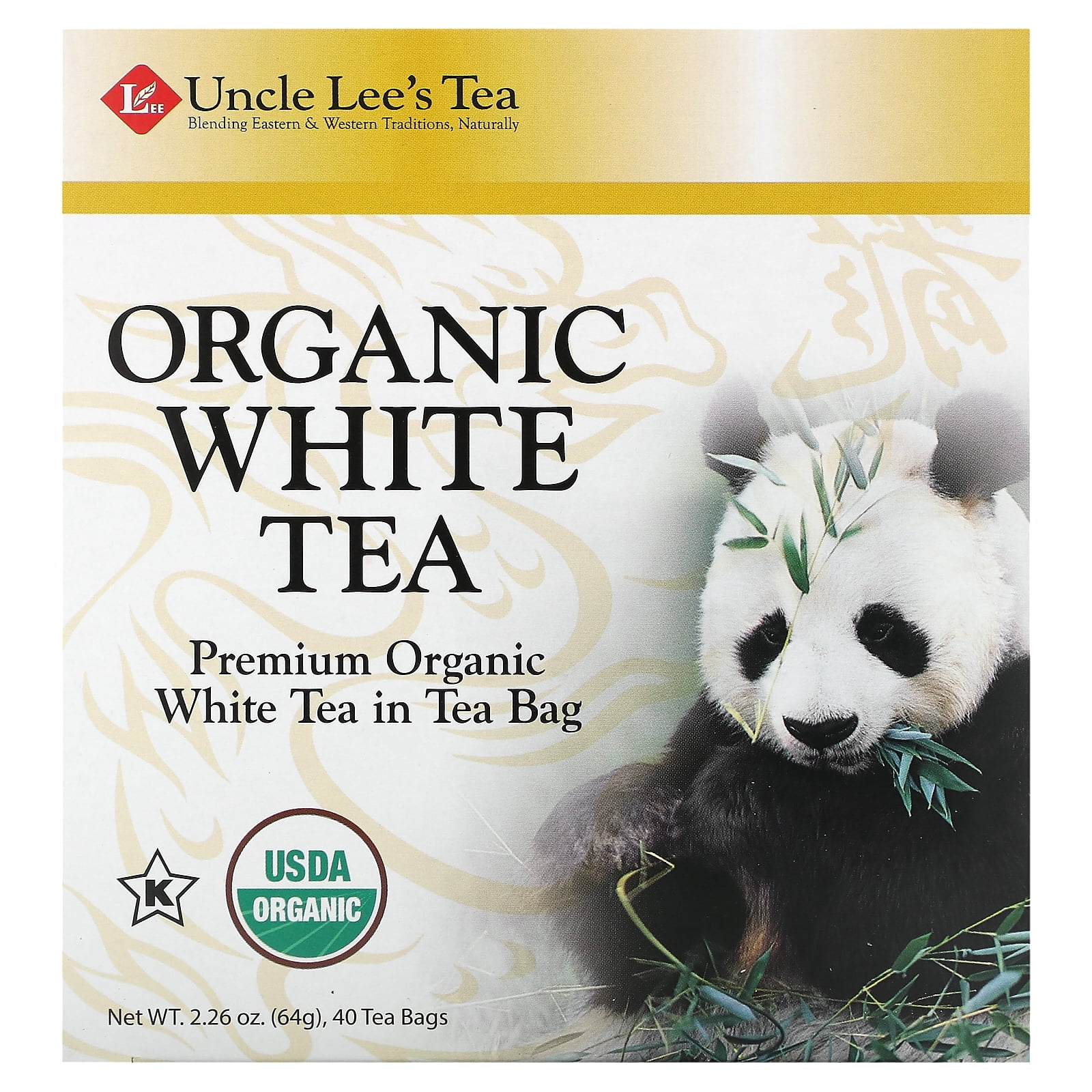 Uncle Lee's Tea Organic White Tea, 40 Tea Bags, 2.26 oz (64 g ...