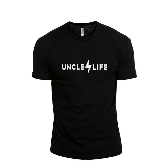 Uncle Life Men's Modern Fit Fun Casual T-Shirt Printed Graphic Tee Black Small