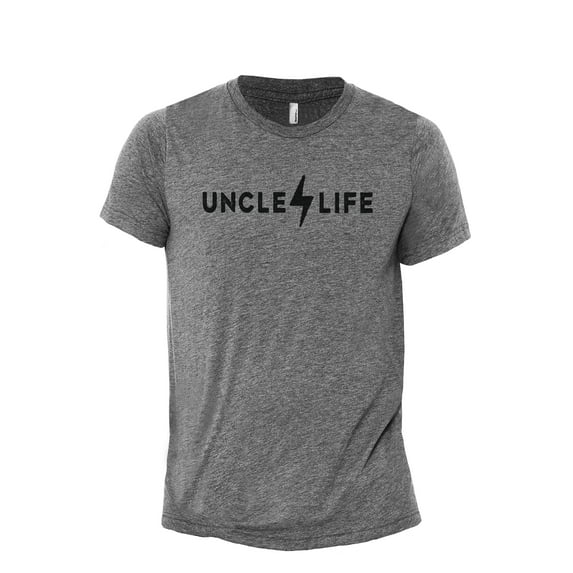 Uncle Life Men's Modern Fit Fun Casual T-Shirt Printed Graphic Tee Heather Grey 2X-Large