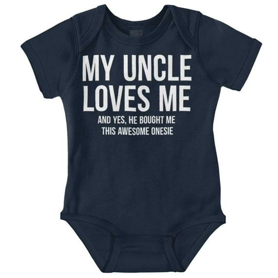Uncle Loves Me Bought This One Piece Romper Boys or Girls Infant Baby Brisco Brands NB