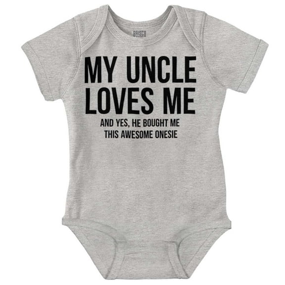 Uncle Loves Me Bought This One Piece Romper Boys or Girls Infant Baby Brisco Brands NB