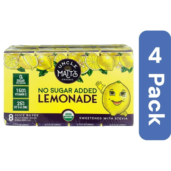 Uncle Matt's Organic Juice Box Lemonade 8 Pack 54 fl oz (Pack of 4)