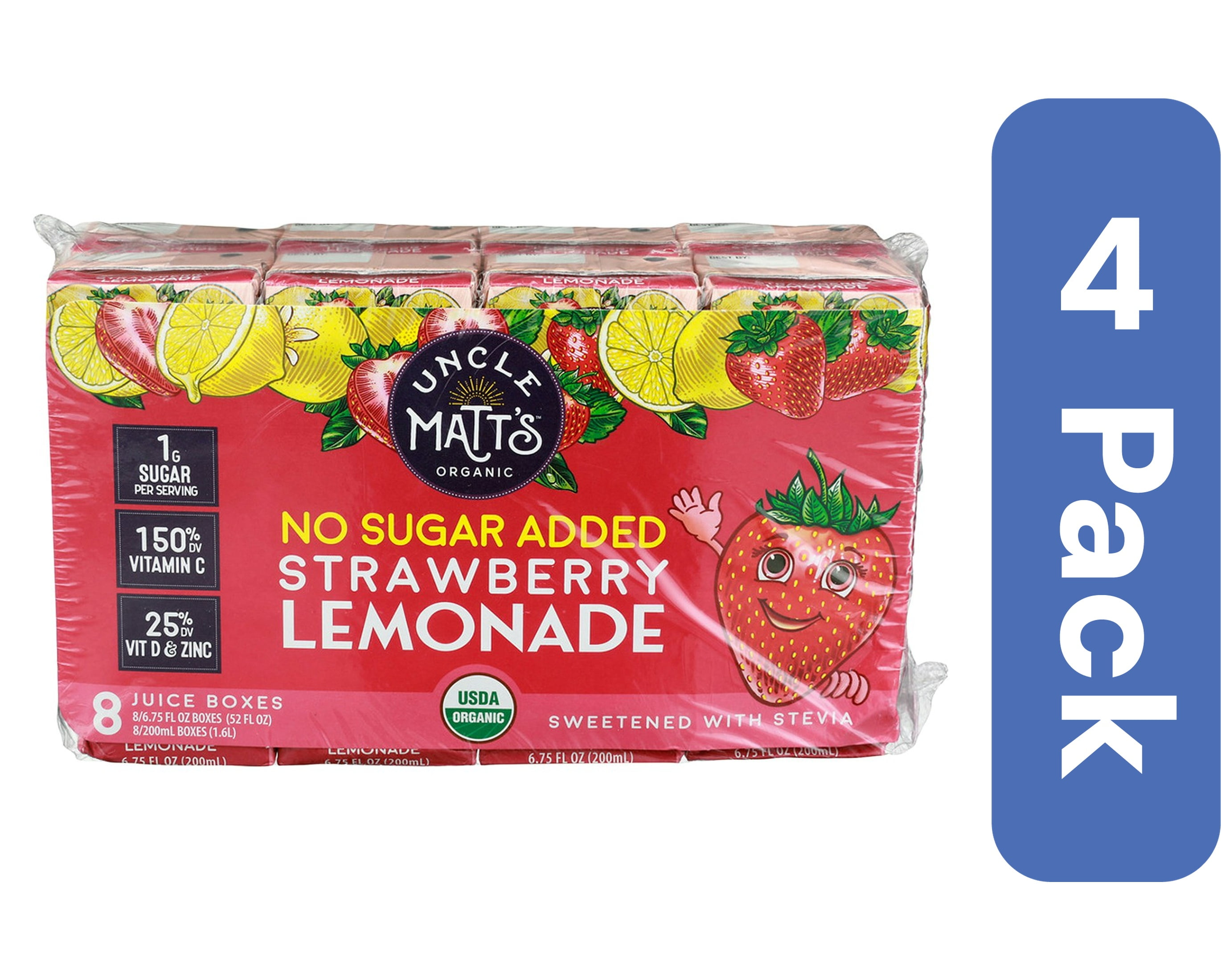 Uncle Matt's Organic Juice Box Strawberry Lemonade 8 Pack 54 fl oz ...
