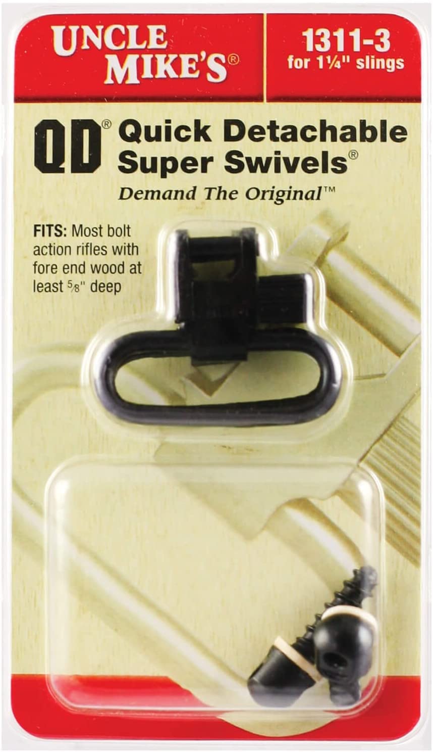 Uncle Mikes 13113 Black 1.25"Quick Detach Sling Swivels