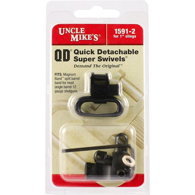 Uncle Mikes 15912 1" Black Quick Detach Sling Swivels