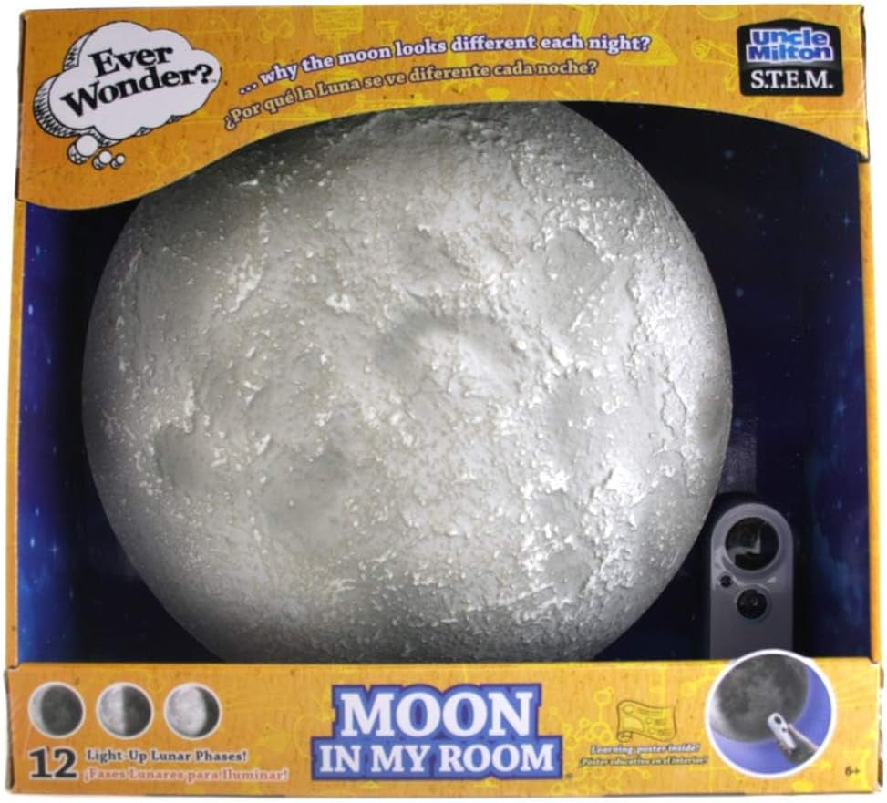 Uncle Milton Uncle Milton Moon in My Room - 12 Light-Up Lunar Phases, Remote Control or Automatic, STEM Toy, Great Gift for Boys & Girls Ages 6 Years and up.