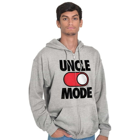 Uncle Mode On Off Gym Birthday Men's Big & Tall Graphic Zip Up Hoodie Brisco Brands 2X