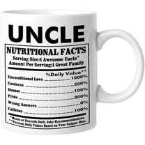 Uncle Nutrition Facts Funny Coffee Mug Uncle Gift Porcelain Coffee Mugs 11oz Christmas Family Retirement Gifts For Mom Dad Grandma Grandpa