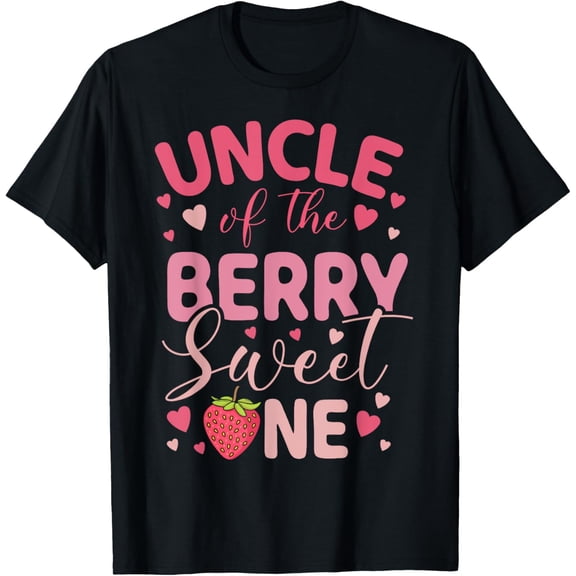 Uncle Of The Berry Sweet One Strawberry First Birthday T-Shirt
