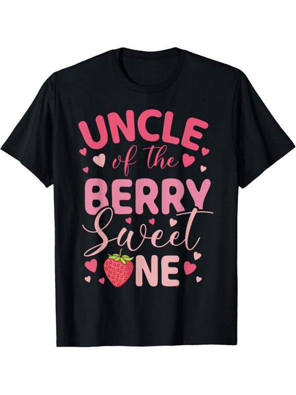 Uncle Of The Berry Sweet One Strawberry First Birthday T-Shirt