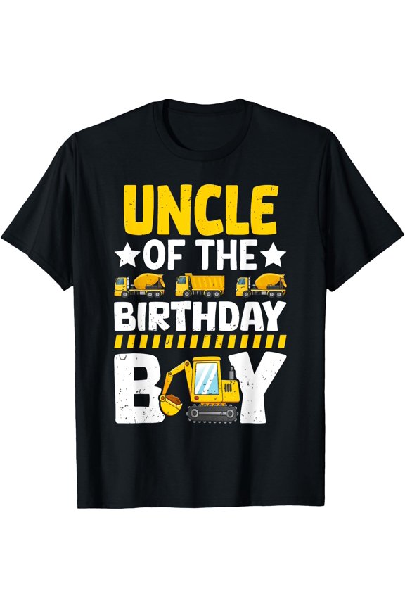Uncle Of The Birthday Boy Construction Theme Party Matching T-Shirt, Unisex T-Shirt