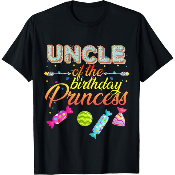 Uncle Of The Birthday Princess Bday Girl Family Donut Candy T-Shirt