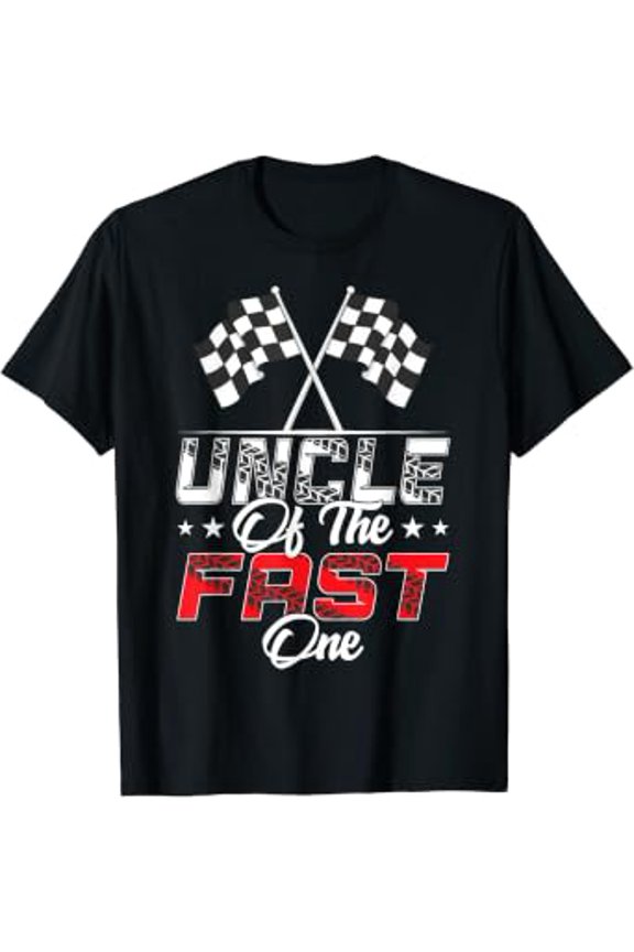 Uncle Of The Fast One First Birthday Racing Car Family T-Shirt