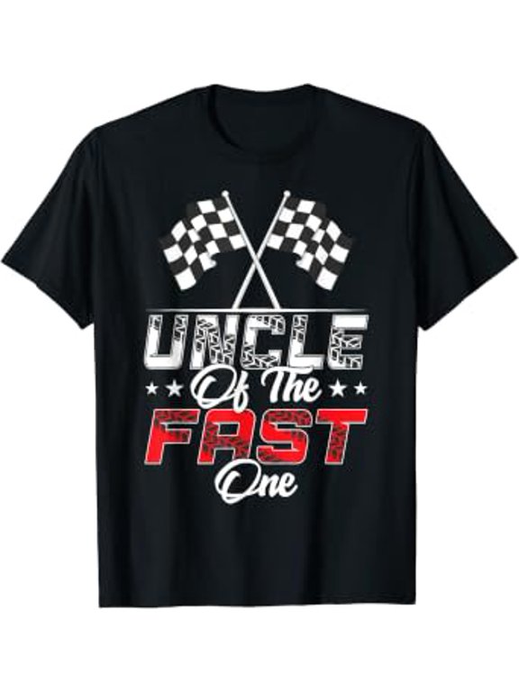 Uncle Of The Fast One First Birthday Racing Car Family T-Shirt