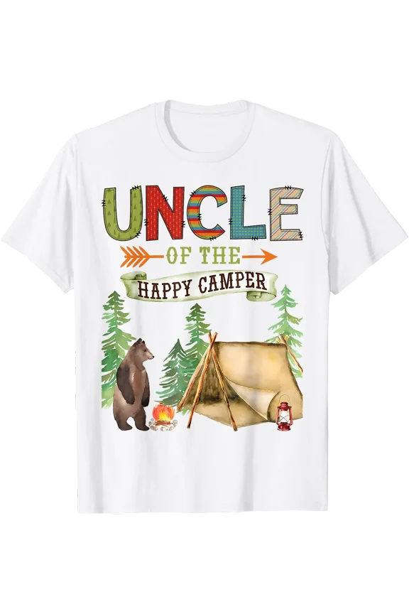 Uncle Of The Happy Camper First Birthday Camping T-Shirt