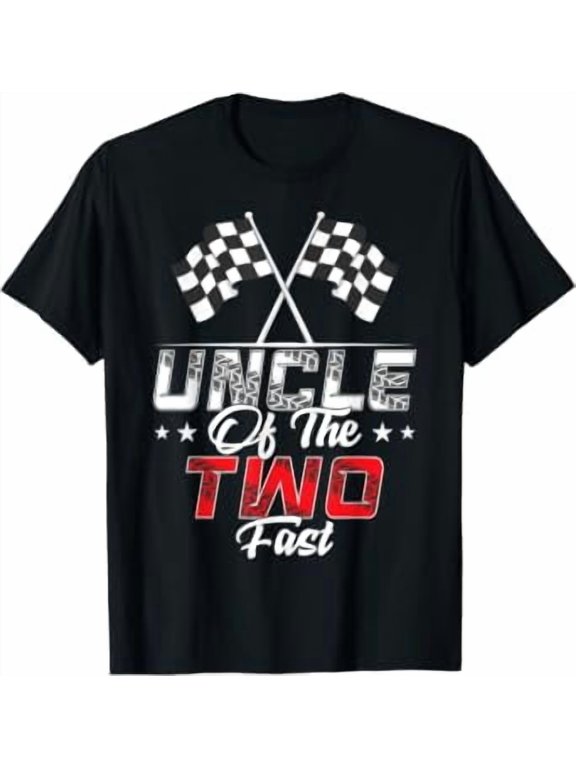 Uncle Of The Two Fast Second Birthday Racing Car Family T-Shirt