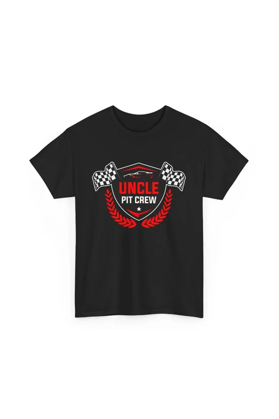 Uncle Pit Crew Racing Car Chequered Flags Laurel Wreath Track Unisex T-Shirt, S-5XL