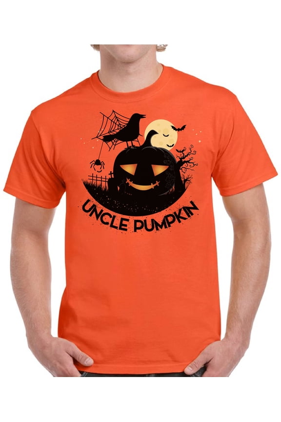 Uncle Pumpkin Top Halloween Gift Shirt for Men - S M L XL 2XL 3XL 4XL 5XL Happy Halloween Graphic Tee - Funny Scary Holiday Tee T-Shirt Mens
