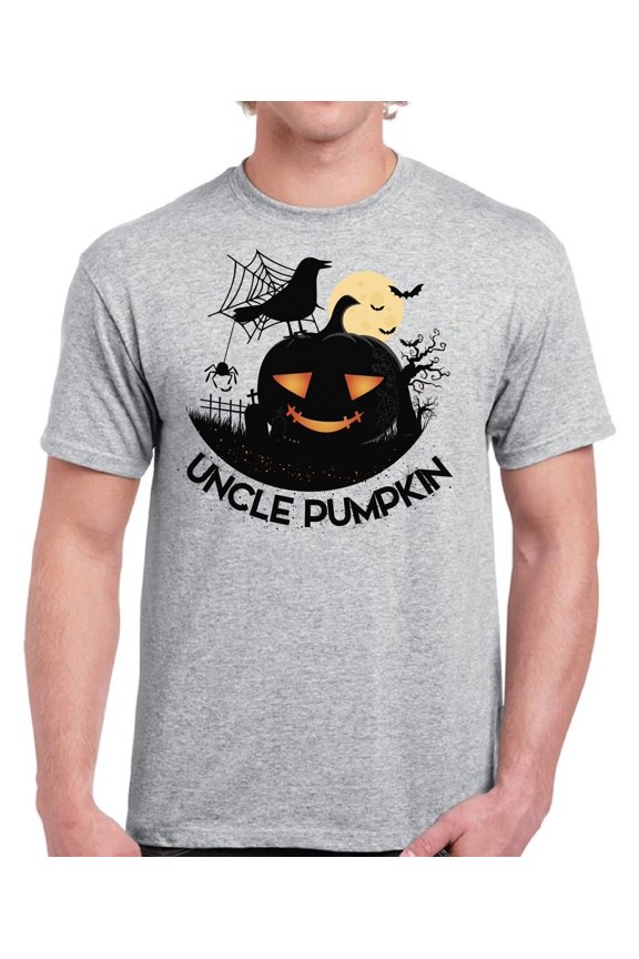 Uncle Pumpkin Top Halloween Gift Shirt for Men - S M L XL 2XL 3XL 4XL 5XL Happy Halloween Graphic Tee - Funny Scary Holiday Tee T-Shirt Mens