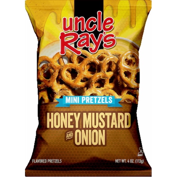 Uncle Ray's Honey Mustard & Onion Pretzels, 4 oz (Pack of 12)