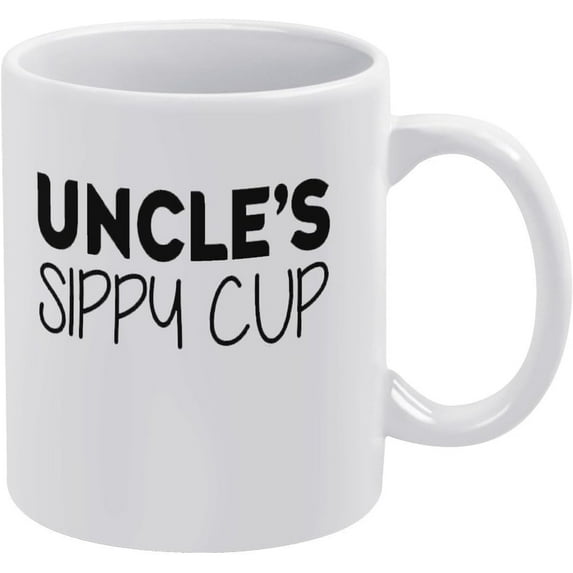 Uncle''S Sippy Cup Ceramic Mug Funny Birthday Mug Coffee Cup Novelty Cup Funny Coffee Mug Gift White 11Oz