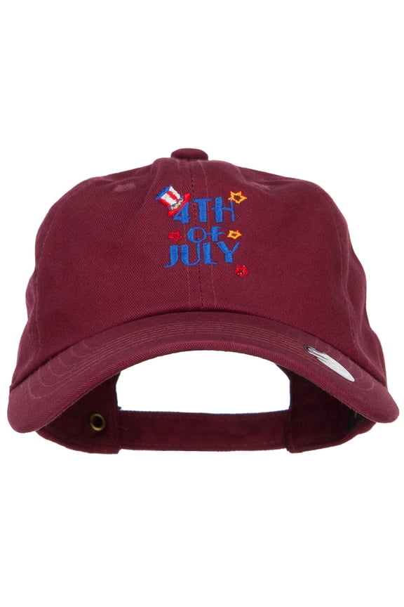 Uncle Sam 4th of July Embroidered Unstructured Cap - Wine OSFM
