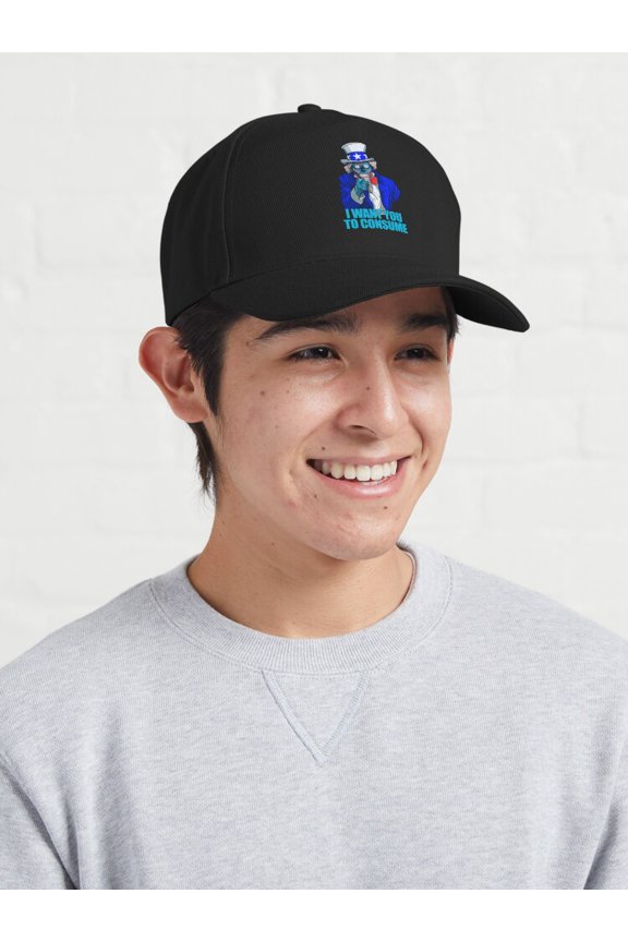 Uncle Sam Consume Baseball Cap, American Character Graphic, Classic Hat Style