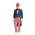 thumbnail image 1 of Uncle Sam Costume Adult, American Flag Suit Men, 4th of July Party Wear,Uncle Sam Halloween Costume, Independence Day Cosplay,Halloween Costumes for Men,Hat+ Shirt+ Coat+Pants,L, 1 of 7
