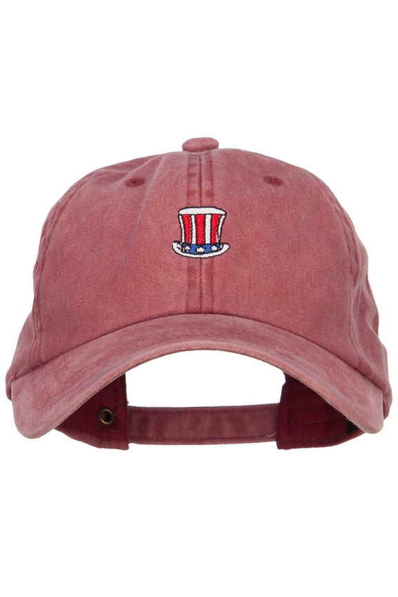Uncle Sam Embroidered Unstructured Cap - Wine OSFM
