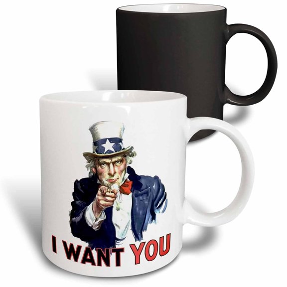 3drose, Uncle Sam I Want You, 11oz Magic Transforming Mug