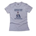 thumbnail image 1 of Uncle Sam Wants You To Play Welfare! - Hilarious Women's Cotton Grey T-Shirt, 1 of 2